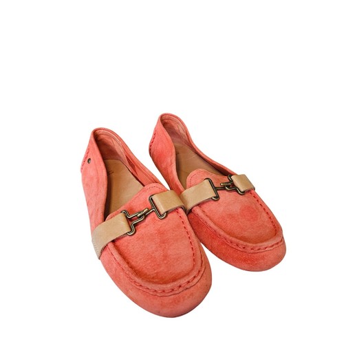 Mocassini mocassini da guida UGG Aven corallo scamosciato scarpe Preppy Academia usati in ottime condizioni 8