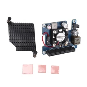 Pour 5 PoE HAT 802.3af/ Expansion Board With Cooling Fan Black N5T56609 - Afbeelding 1 van 6