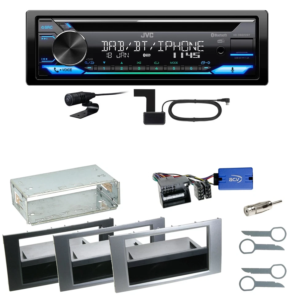 JVC KD-DB922BT Bluetooth DAB Einbauset für Ford Kuga Fusion Galaxy S-Max - Bild 1 von 1