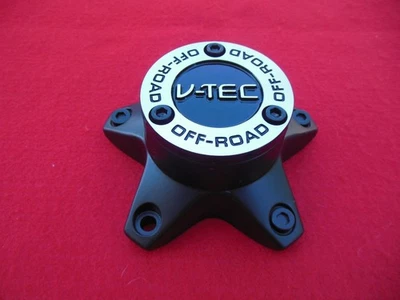 Tapa central de rueda personalizada todoterreno V-Tec negro mate 5 orejetas C394-65 Foto 1 de 4