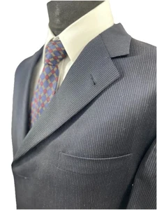 BURBERRY LONDON 44R!!KENGSINGTON!!!!POCKETS SEWN CLOSED!!POWERFUL BLUE SUIT - Picture 1 of 17