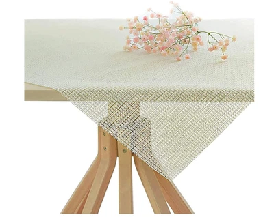Anti Slip PVC Tablecloth Underlay Non Skid Foam Mat Protector 200x140cm White - Image 1 of 4