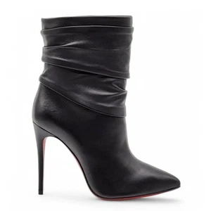 Christian Louboutin Ishtar Leather Boots 100mm in Black EU 37 US 6.5 - $1995 NWB - Picture 1 of 8