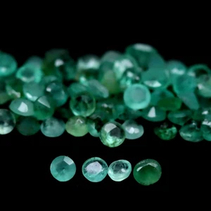 5.40 CT. Unheated 128Pcs Green Emerald Zambia Round - Bild 1 von 4