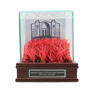 Ohio Stadium Piece of Authentic Red Endzone Turf w Display Case (Ohio State LOA) - Picture 1 of 5