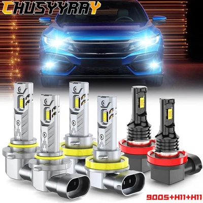 For Honda Civic 2014-2021 High&Low Beam Fog Light Kit Bulb LED Headlight 6000K - Image 1 of 4