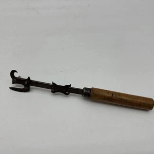 Antique Sure-Cut Can Opener Patent 1904 Wooden Handle Rustic Kitchen 9" Long - Picture 1 of 7