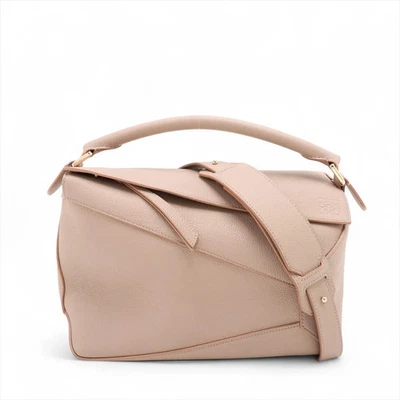 Loewe Puzzle Medium Leather 2 Way Handbag Beige - Image 1 of 4
