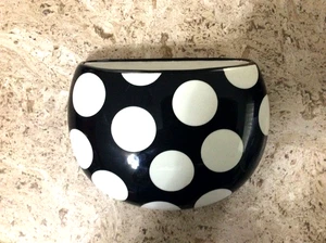 Coton Colors Pocket for your Posies Wall Decor 6" wide black white polka dot - Picture 1 of 5