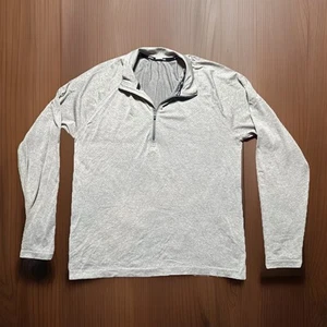 RHONE Shirt Herren Medium Grau 1/4 Zip Langarm Oberteil Perforiert Performance - Bild 1 von 5