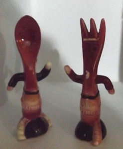 Cuchara y tenedor antropomórfico vintage salero y pimentero Japón kitsch años 50 - Imagen 1 de 9