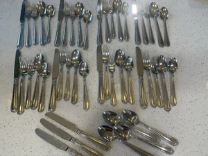 Hampton Silberschmiede Adel Edelstahl Besteck 47 Teile Service für 8 + 7 Extra - Bild 1 von 16