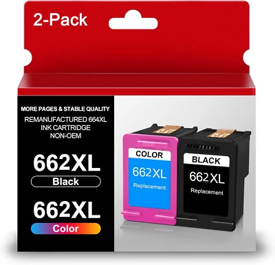 662XL Ink Cartridge Replacement for HP Deskjet 1015 2515 2645 3515 3545 4510 - Image 1 of 4