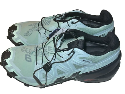 Salomon Womens Sz 9 Speedcross 6 GTX Aquifer/Black/Yucca Quicklace Running Shoe - Image 1 of 4