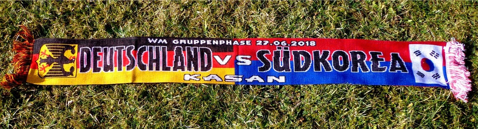Deutschland - Südkorea Schal Vorrunde Spielschal WM BRD Fan Block Germany - Bild 1 von 1