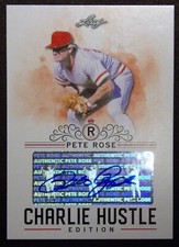 Pete Rose Signed 2020 Leaf Charlie Hustle Edition Card AU06 With 10 Card Set