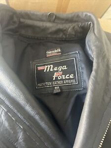 Mega Force Protection Leather Jacket Unisex Sz 50 w/ Thinsulate Removable Liner