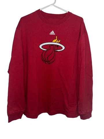 Adidas Miami Heat Sweatshirt Center Logo Graphics Men's Size Large Basketball Cover
