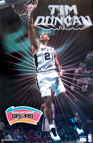 Tim Duncan San Antonio Spurs SHINE (1999) Vintage Original NBA 22x34 POSTER Cover