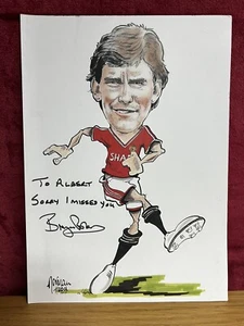 Bryan Robson Manchester United Football Player Caricature Cartoon Norman Hood - Picture 1 of 10