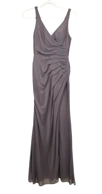 Azazie Leandra Dress Bridesmaid Gown Mermaid Pleated Mesh Hazelnut Pink Sz 2 NEW - Image 1 of 4