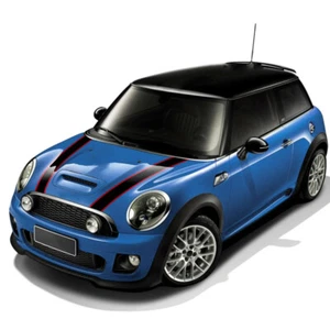 BLACK-RED Car Hood Bonnet Rear Stripes Decals Stickers for MINI Cooper R56 Hatch - Imagen 1 de 6