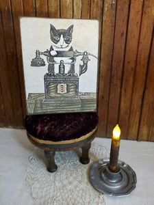 LETRERO DE TELÉFONO DE GATO ESMOQUIN GATO ESMOQUIN ESTILO PRIMITIVO VICTORIANO ANTIGUO STEAMPUNK - Imagen 1 de 9