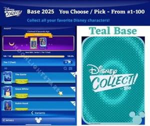 DIGITAL Topps Disney Collect 2025 BASE SERIES 1 Tier 7 Teal - You Pick/Choose - Picture 1 of 1