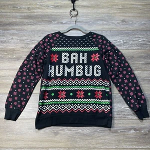 Ugly Christmas Sweater Size Small (3-5) Scrooge BAH HUMBUG! All Over Graphic - Picture 1 of 11