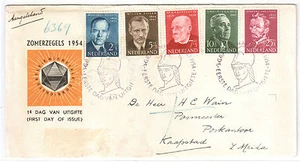 1954 Netherlands Cover 's-Gravenhage to Kaapstad South Africa FDC Semi-Postal - Picture 1 of 2