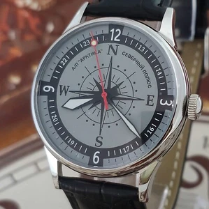 Vintage Uhr UdSSR RAKETA Arctic Dial Style Kompass Armbanduhr Mechanismus 2609HA - Bild 1 von 17