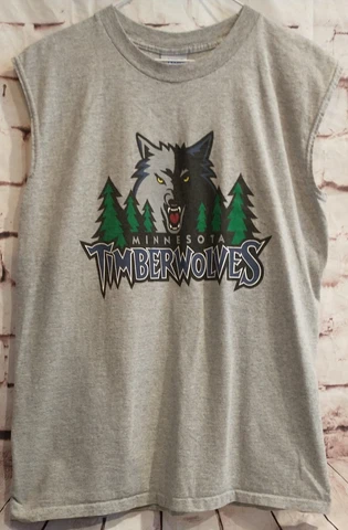 Minnesota Timberwolves Size Large Kevin Garnett #21  NBA Tank Muscle Shirt Gray Cover