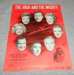VINTAGE JOHN WAYNE "THE HIGH AND THE MIGHTY" MOVIE SHEET MUSIC - PHOTO COVER - Picture 1 of 5