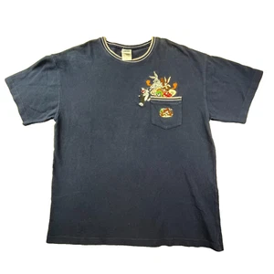 Vintage Looney Tunes Shirt Bug Bunny Marvin Taz Sam Mens Large Blue Warner Bros - Picture 1 of 8