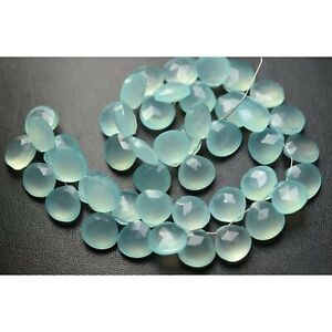 Earrings Pair DIY Jewelry Making Beads Wire Wrapping Beads 10 Pcs 15mm Aqua Blue Chalcedony Faceted Heart Briolettes Loose Gemstone