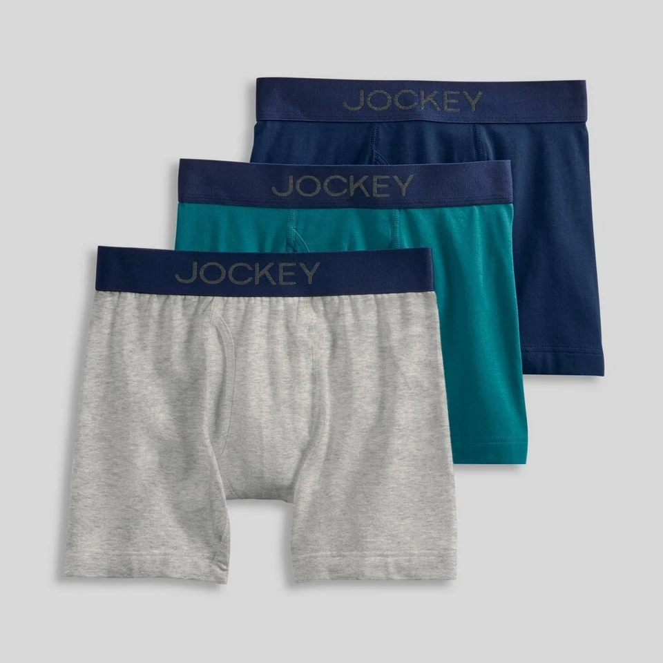 Jockey Generation Boys' 3pk Cotton Stretch Boxer Briefs - Navy/Gray S - Image 1 of 1