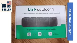 New Blink Outdoor 4 Wireless smart security 5 cameras System Sync Module Core - Picture 1 of 2