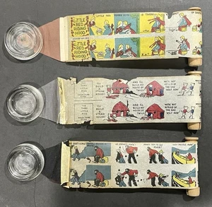 Lot Of 3 Vintage 1930’s Movie-Jecktor Paper Toy Film Reels, 3 Little Pigs, More+ - Picture 1 of 6