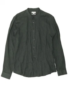 REISS Mens Slim Fit Shirt Large Green Linen BF25 - Picture 1 of 3