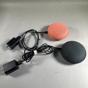2 Google Home Mini (H0A) Portable Wireless Bluetooth Smart Speaker w/ Power Cord - Picture 1 of 10