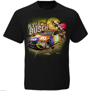 SALE HALLOWEEN! Busch Kyle #18 Joe Gibb Team Racing Black Graphic Fan Made - Picture 1 of 3