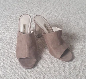 ZARA Nude perspex heel mules 7 - Picture 1 of 8
