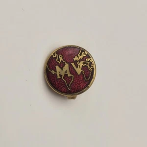 Seventh Day Adventist Missionary Volunteer MV Lapel Pin Red Enamel .5" - Picture 1 of 3