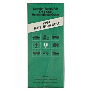 New York World's Fair Hotel Motel Guide 1964 Rate Schedule Regional Map NY NJ - Picture 1 of 4