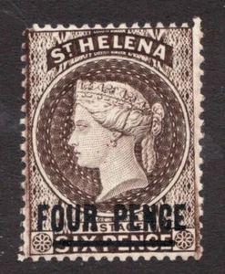 1894 St. Helena - Sc# 38a (dark brown) - Four Pence, Queen Victoria. MH Cv$30 - Picture 1 of 1
