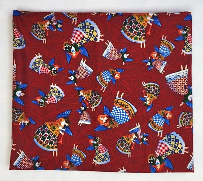 Jim Shore Country Heart Seasons 2003 tela de ángel algodón 41x36 telas de gallo Foto 1 de 4