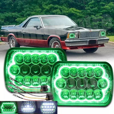 Pair 7x6 5x7 LED Headlights DRL for Chevy El Camino 1978-1981 Classic LUV Truck - Image 1 of 4