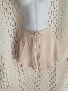 Kuosi Shorts Skort High Waisted Women's Zip Beige Size M - Picture 1 of 22
