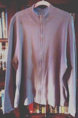 Chaqueta gris con cremallera completa de algodón nailon Nat Nast Luxury Originals para hombre talla XLarge Foto 1 de 4