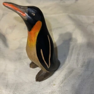 Vintage Folk Art Hand Carved Wooden Penguin 5” Tall Pucon, Chile - Picture 1 of 5